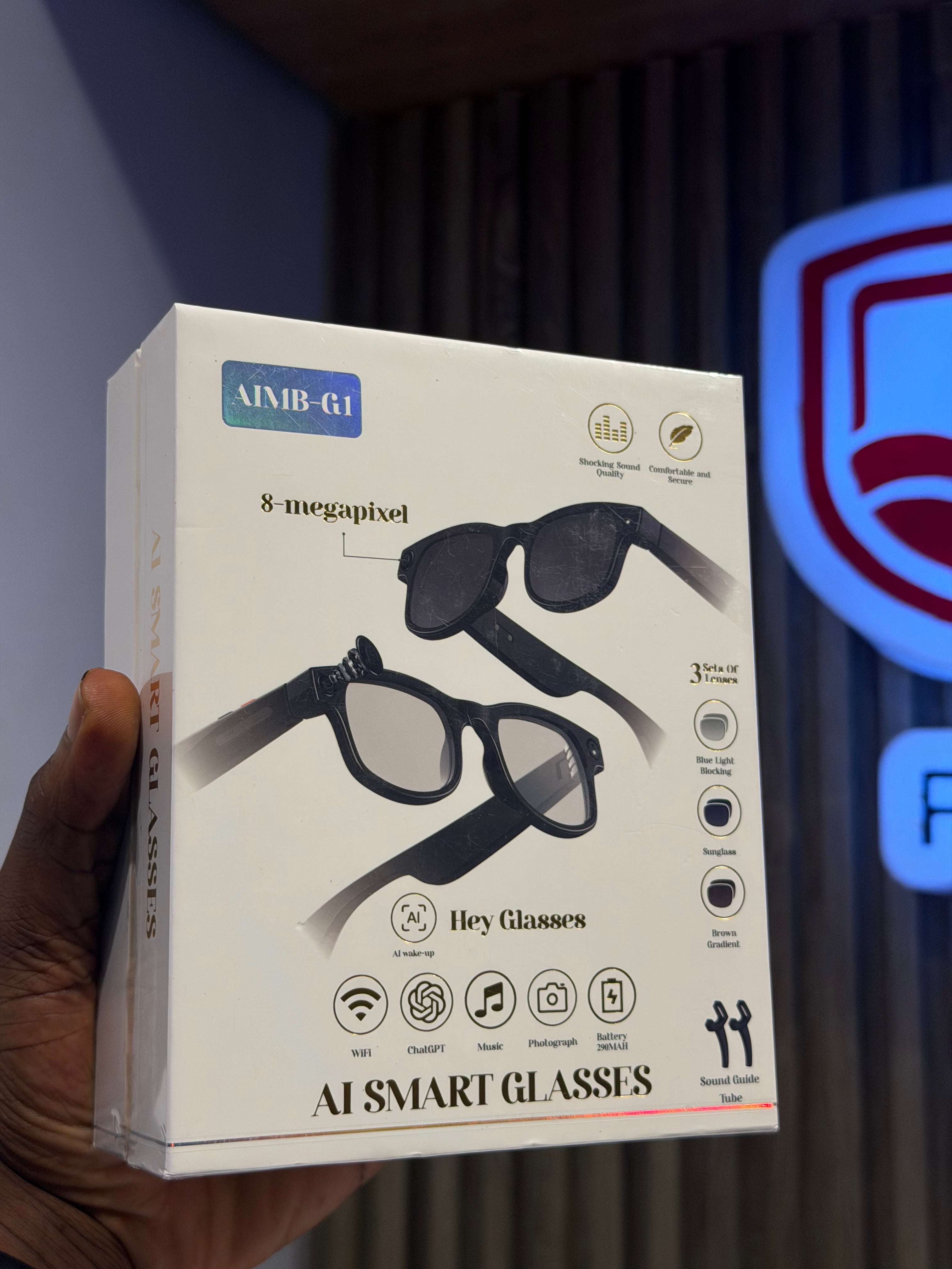 AI Smart Glasses – 8MP Camera, Voice Assistant, Translation & Bluetooth Audio